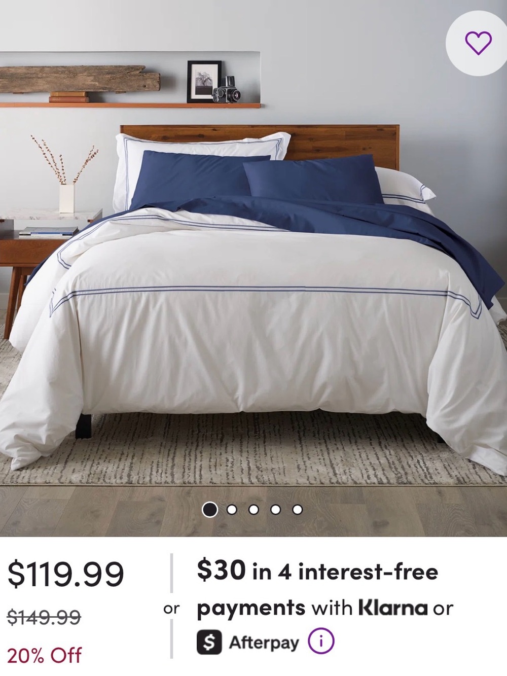 Ella Jayne Navy and White Duvet Cover Set - full/queen Classic Navy Stripe